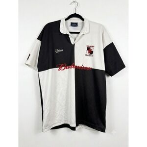 VTG Union Rugby MADE IN NEW ZEAL Harlequin Jersey XL Budweiser Mad Dog RFC Black